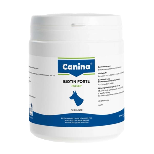 Canina Biotin Forte Pulver biotīna pulveris ādai un apmatojumam suņiem 500 g